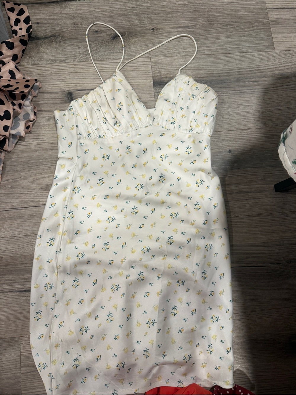 Princess Polly White Floral Maxi Dress with Yellow & Green Print
